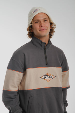 
                  
                    Load image into Gallery viewer, Surf Society Q-Zip - Grey/Ecru
                  
                