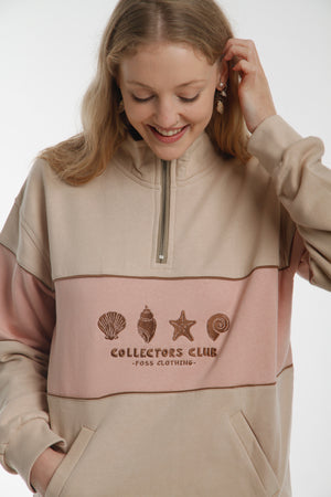 
                  
                    Load image into Gallery viewer, Collectors Club Q-Zip - Ecru/Pink
                  
                